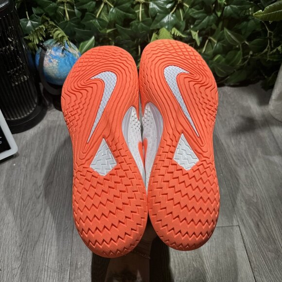 Nike Zoom Vapor Cage 4 Rafa Mens 12.5 Tennis Shoes DD1579-106 White Bright Mango